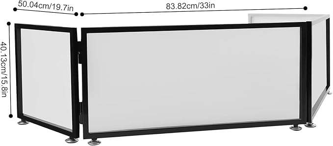 DJ Booth DJ Facade Table Station,67x20x15.7inch Portable Tabletop Event Facade DJ Booth Foldable Cover Screen -Folding Steel Frame Panel Stand with Carry Bag for Bars, Music Festivals, Weddings