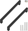 Cabinet Pulls Matte Black Cabinet Handles Square Drawer Pulls, 50 Pack 8-4/5 Inch Stainless Steel Kitchen Door Cupboard Cabinet Handles, Drawer Hardware Handles, 224mm Hole Centers