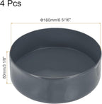uxcell 4pcs Rubber End Caps 160mm(6 5/16 Inch) ID x 80mm(3 1/8 Inch) H Vinyl Round End Cap Cover Screw Thread Protectors Dark Grey