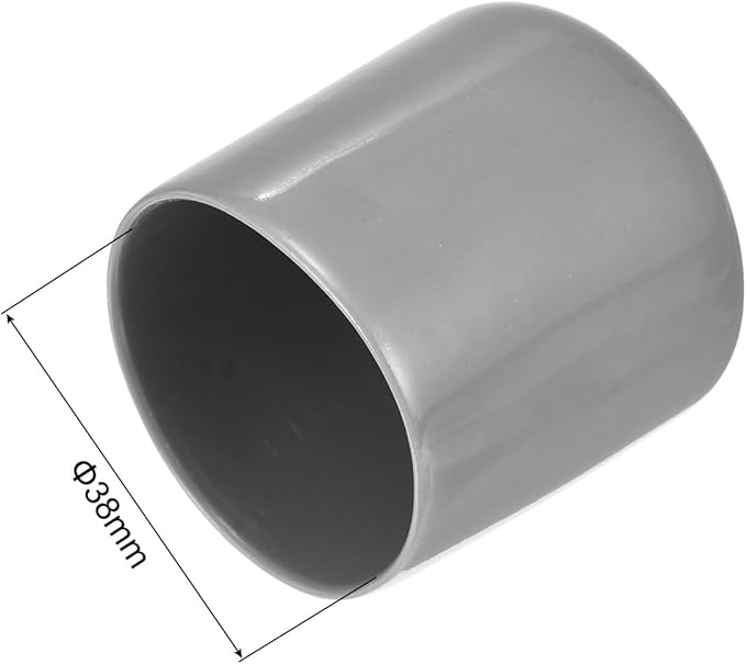 uxcell 4pcs Rubber End Caps 38mm ID Vinyl Round End Cap Cover Screw Thread Protectors Light Gray, 40mm Height