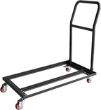Black Multi-Function Folding Chair Dolly Cart Commercial with 2 Swivel Casters, Storage and Transport Dolly for Plastic Resin and Wood Folding Chairs