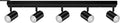 BoostArea Plug in Track Lighting, LED Track Light Kit, Black 5-Light Track Lights for Kitchen, 15 FT Cord,5 Way Ceiling Spotlight, Rotatable Wall Mount Light Head for Bedroom Hallway Living Room