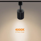 VANoopee 16-Pack 10W Dimmable LED Track Lighting Heads H Type Track Light Replacement Fixtures Bright 4000K Neutral White Ceiling Spotlight for Accent Task Art, Flicker Free CRI90+ 24° 800lm Black