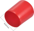 uxcell 4pcs Rubber End Caps 1 7/16"(37mm) ID Vinyl Round End Cap Cover Screw Thread Protectors Red, 30mm Height