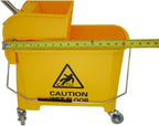 20L Rolling Janitorial Cleaning Mop Bucket Commercial Restaurant with Down Press Wringer, Random Color