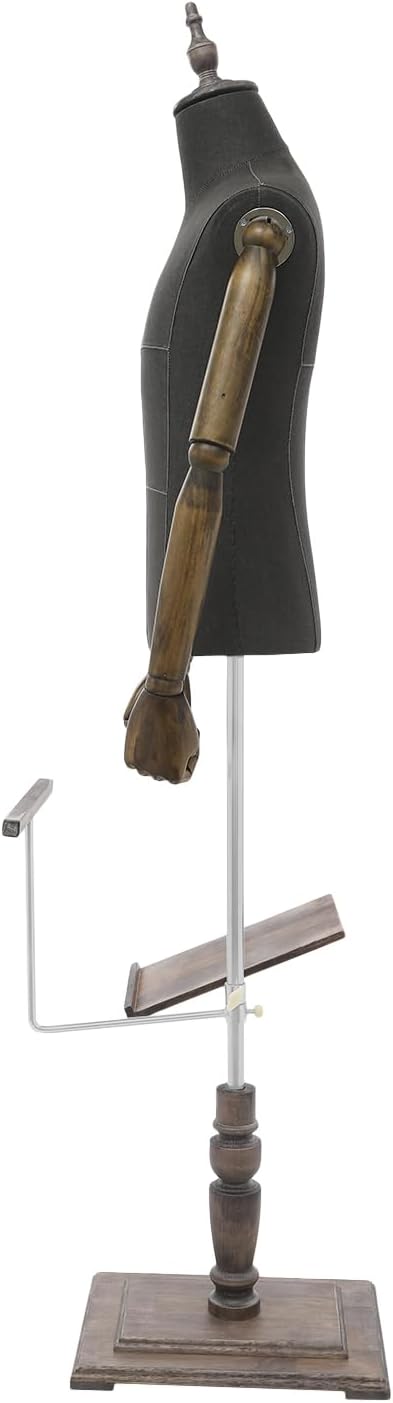 Male Dress Form Mannequin, Adjustable Height 4.43-5.91 ft for Clothing Display, with Detachable Shoe Holder & Pants Rack, Store Window Display Props for Retail, Boutique, Visual Merchandising