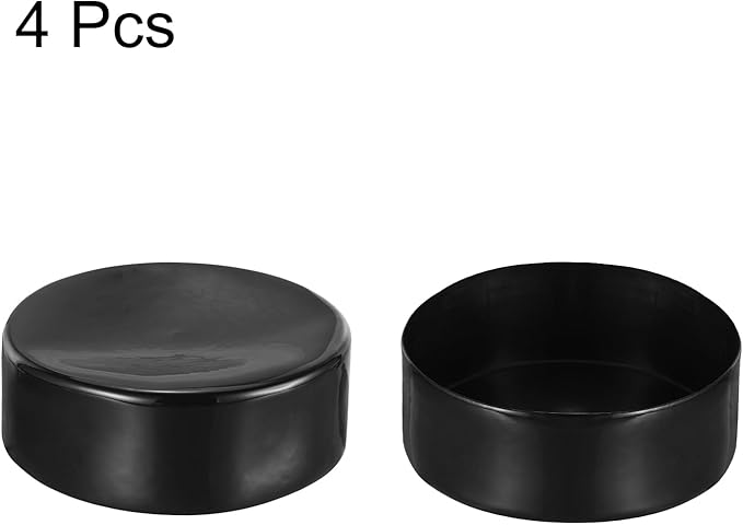 uxcell 4pcs Rubber End Caps 150mm ID Vinyl Round End Cap Cover Screw Thread Protectors Black, 50mm Height