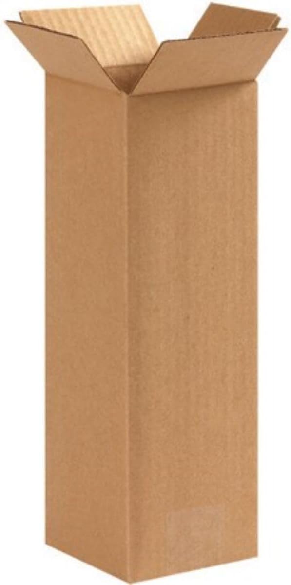 Secure Seal - 4x4x12 Pack of 50 Corrugated Cardboard Packing Shipping Mailing Moving Carton Boxes