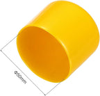 uxcell 5pcs Rubber End Caps 50mm(2 Inch) ID Vinyl PVC Round Tube Bolt Cap Cover Screw Thread Protectors Yellow