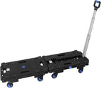 LEADALLWAY 2 Pcs Set Platform Truck Folding Multiple Carts Assembly Feasible Dolly Cart(24.4" L x 17.7" W with Handle + 24.2" L x 18.1" W)