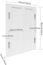 Solid Wood Interior Swing Door with Metal Hinges - Swinging Cafe Doors for Kitchen, Stairs, Bedroom Entrance & Partition (White, 27.56"X35.43")
