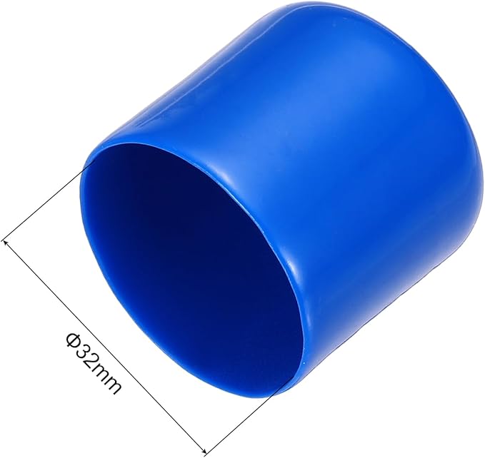 uxcell 5pcs Rubber End Caps 32mm(1.3 Inch) ID Vinyl PVC Round Tube Bolt Cap Cover Screw Thread Protectors Blue
