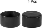 uxcell 4pcs Rubber End Caps 52mm ID Vinyl Round End Cap Cover Screw Thread Protectors Black, 40mm Height