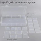 3pcs Clear Storage Small Parts Organizer Box Storage Bin With Dividers Multi Compartment for Beads Art DIY Tackle Box Organizer (CM-15 compartments)