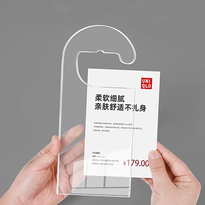 2 Pack Label Holder Price Tag Displays Sign Holder Data Card Holder Ads Display Stand for Retail Store Clothing Price Tag (M (A6) 100*150mm/3.94*5.91inches)