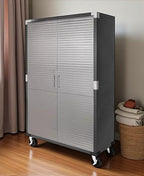 Heavy Duty Storage Solid Stainless Steel Cabinet with Lockable, Adjustable Shelf, Metal Garage Organizer (Graphite, 48" W x 18" D x 72" H)