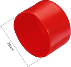 uxcell 4pcs Rubber End Caps 70mm ID Vinyl Round Tube Bolt Cap Cover Screw Thread Protectors Red, 40mm Height