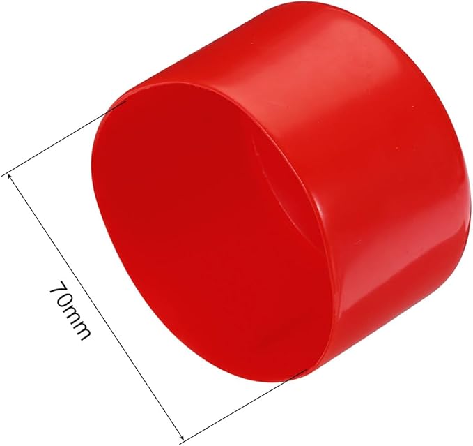 uxcell 4pcs Rubber End Caps 70mm ID Vinyl Round Tube Bolt Cap Cover Screw Thread Protectors Red, 40mm Height