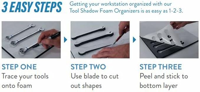 5S TOOL BOX SHADOW FOAM ORGANIZERS (2 COLOR) CUSTOM SIZE ROLL (48" x 108", Blue Top/Yellow Bottom)
