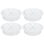 uxcell 4 Pcs Desk Grommet, 3.15 inch 80mm Desk Cable Hole Cover Wire Hole Insert for Home Office Table Cabinet Cord Organizer, White