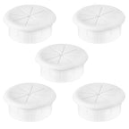 2" White Desk Grommet, JTemgle Flexible Cable Grommet Rubber Cable Hole Cover Wire Organizer Caps Desktop Cord Management for Home Office TV Stands Tabletops, 5 Pieces