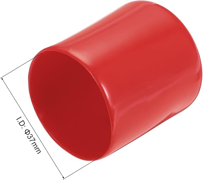 uxcell 10pcs Rubber End Caps 37mm(1 1/2") ID Vinyl Round End Cap Cover Screw Thread Protectors Red
