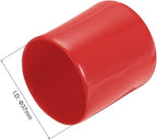 uxcell 5pcs Rubber End Caps 37mm ID Vinyl Round Tube Bolt Cap Cover Screw Thread Protectors Red