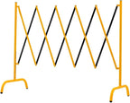 Easily Assembled Expandable Metal Barricade, Portable Safety Barrier with Casters, Flexible Fence Mobile Barrier Gate, Adjustable Traffic Fence, 8.2 Feet, Yellow and Black