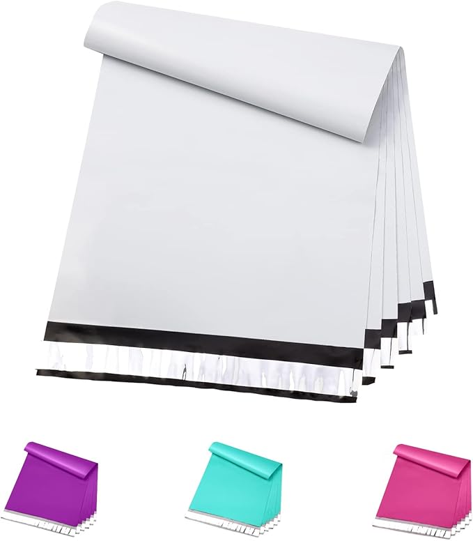 Metronic 6x9 Poly Mailer Envelopes 100 Pack Shipping Bags with Self Adhesive, Waterproof and Tear-Proof Postal Bags in White