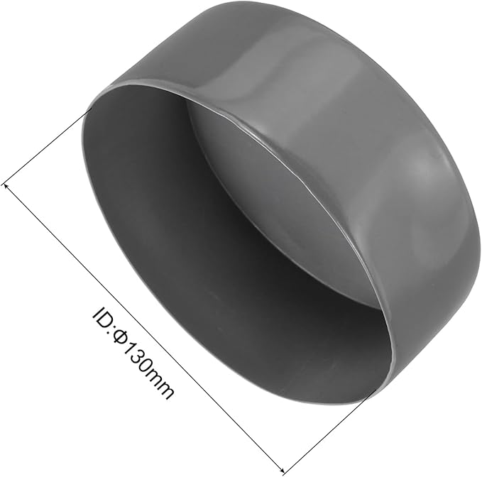 uxcell 4pcs Rubber End Caps 5 1/8"(130mm) ID Vinyl Round End Cap Cover Screw Thread Protectors Dark Grey, 50mm Height