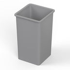 35 Gallon Gray Square Commercial Trash Garbage Can | Outdoor Office Restaurant School Kitchen