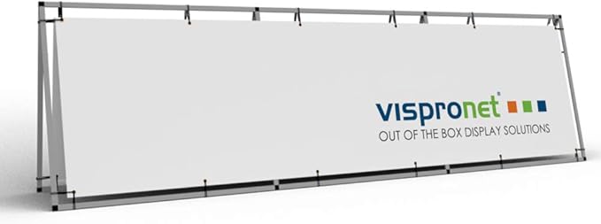 Vispronet Horizontal A-Frame Banner Stand – 3ft x 10.5ft Aluminum Outdoor Banner Holder, Portable Display for Promotional & Sporting Events, Sideline Accessories, Frame Only
