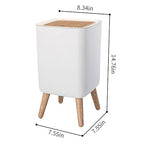 WanWanKa Mini White Plastic Trash Can, 2.6 Gallon Capacity, Slim Design, Anti-Odor, Easy to Clean, Suitable for Any Place