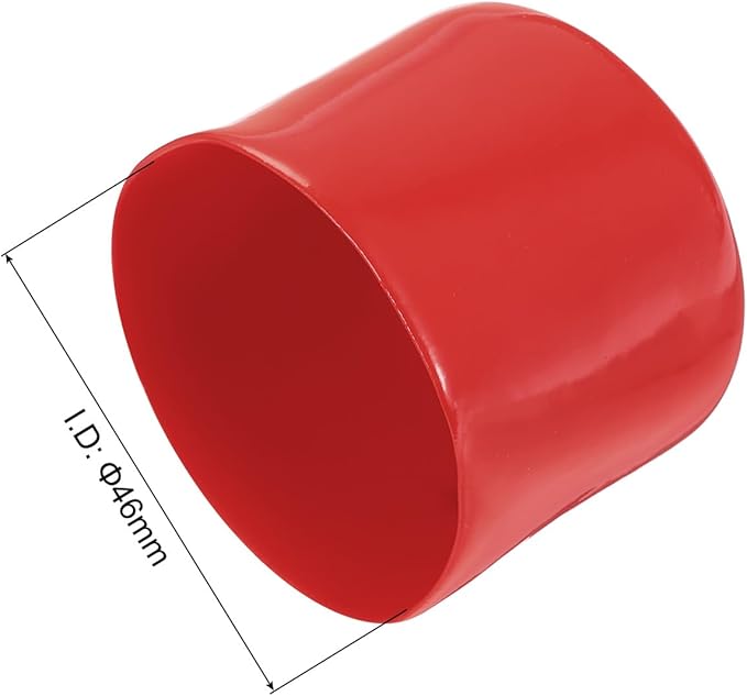 uxcell 4pcs Rubber End Caps 46mm ID Vinyl Round End Cap Cover Screw Thread Protectors Red, 40mm Height