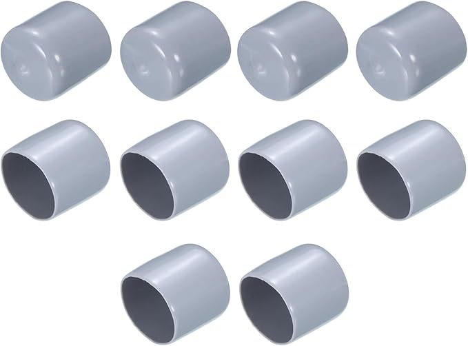 uxcell 10pcs Rubber End Caps 25mm(1") ID Vinyl Round End Cap Cover Screw Thread Protectors Grey