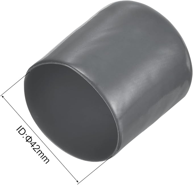 uxcell 10pcs Rubber End Caps 42mm ID Vinyl Round End Cap Cover Screw Thread Protector Dark Grey