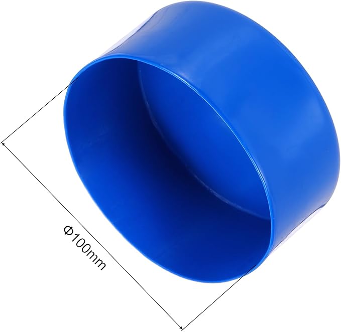 uxcell 5pcs Rubber End Caps 100mm(4 Inch) ID Vinyl PVC Round Tube Bolt Cap Cover Screw Thread Protectors Blue