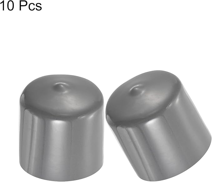 uxcell 10pcs Rubber End Caps 41mm ID Vinyl Round End Cap Cover Screw Thread Protectors Dark Grey