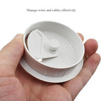 HAHIYO 2Pcs 2.4Inch/60mm White ABS Plastic Sector-Shaped Desk Grommet Wire Grommet Cable Management Cord Hole Cover Desk Wire Hole Insert Wire Organizer for Computer Office Home Equipment System