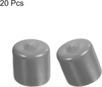 uxcell 20pcs Rubber End Caps Protective Caps 26mm ID Vinyl PVC Round Tube Bolt Cap Cover Screw Thread Protectors, Light Grey