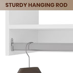 ROOMTEC 28.5" Double Hanging Closet Unit, Modular Closet System with Hanging Rod, Wardrobe Organizer for Bedroom or Walk-in Closet, Wall Mounted, Customizable Clothes Storage Unit, White