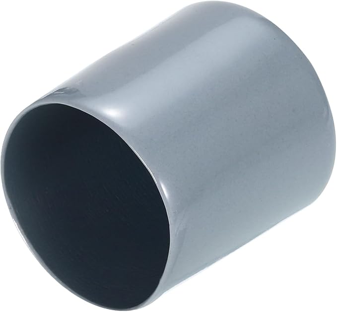 uxcell 4pcs Rubber End Caps 40mm ID Vinyl Round Tube Bolt Cap Cover Screw Thread Protectors Grey, 40mm Height