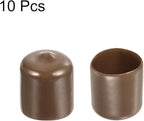 uxcell 10pcs Rubber End Caps 19mm(3/4") ID Vinyl Round End Cap Cover Screw Thread Protectors Brown