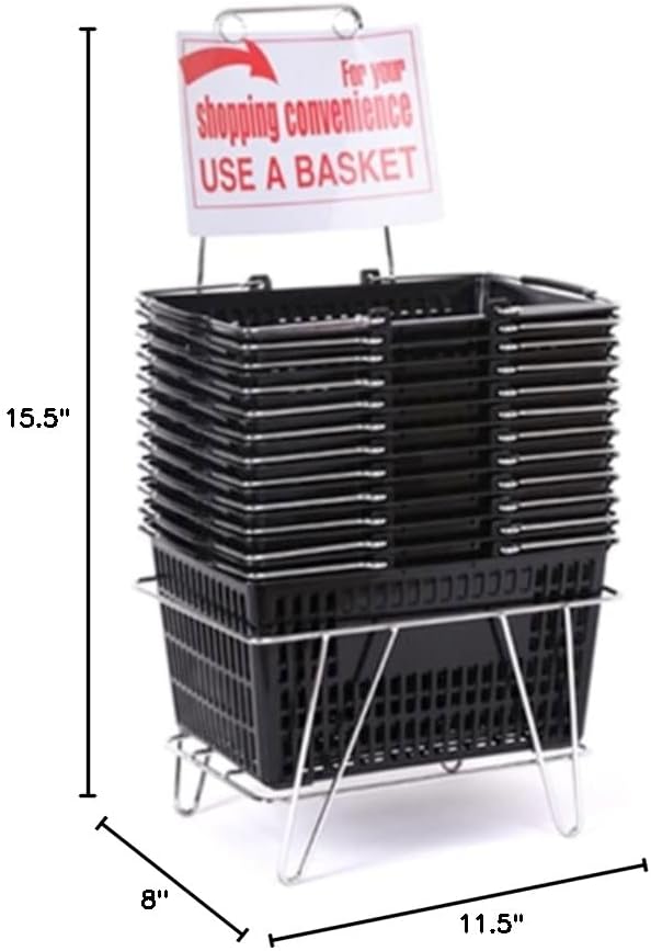 Only Hangers Set of 12 Black Shopping Basket Set