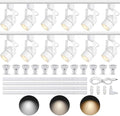 LED White Track Lighting Kit, 3CCT 10W Track Lights Heads 3000K/4000K/6000K Adjustable with 13.12FT H-Type Track Light Rails 12PCS Ceiling Spotlight Fixture Replaceable GU10 Bulb