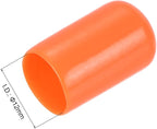 uxcell 20pcs Rubber End Caps 12mm(1/2 inch) ID Vinyl Round Tube Bolt Cap Cover Screw Thread Protectors Orange