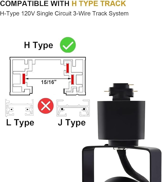 10W H Track Lighting Heads,3000K Warm White Dimmable Bright LED Track Lighting Fixtures for Accent Retail Kitchen Artwork,120V Linear Track Light H Type-CRI90+ 24° - 12 Pack (Black)