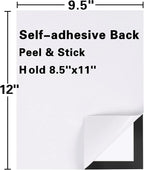 Window Sign Holder - Plastic Picture Frames 8.5x11'' - Double Sided and Adhesive for Wall/Door/Refrigerator/Cupboard Display Frame,Black,Pack of 2
