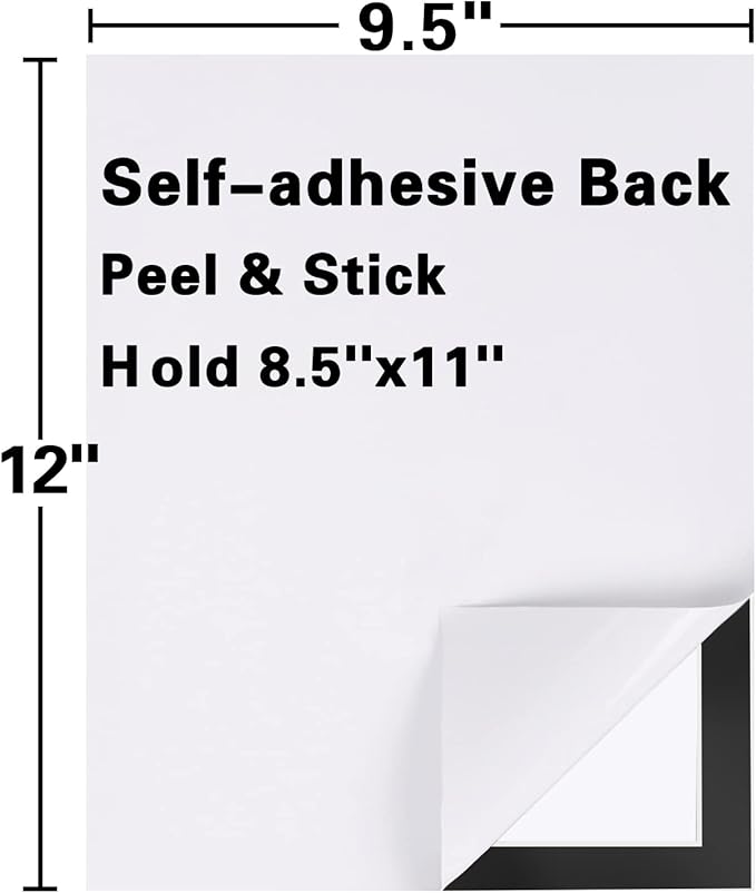 Self-Adhesive Magnetic Document Sign Holder 8.5X11'',Black,Pack of 10