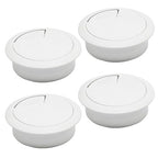 Desk Grommet 2-1/16" (53 mm), Desk Cord Hole Cover, Cable Grommet ABS Plastic, Desk Hole Grommet for Office and Home Table Cable, Detachable Adjustable Cable Cord Organizer (White 4 Pcs)
